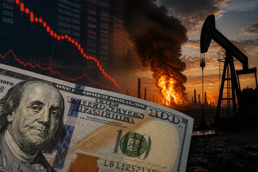 Dólar recua, bolsa cai e petróleo dispara com tensão no Oriente Médio